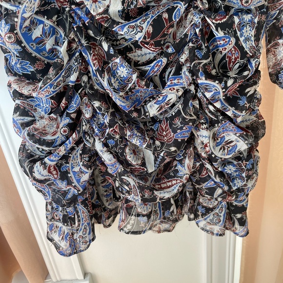 Zara paisley ruched mini dress NWT - Picture 4 of 5